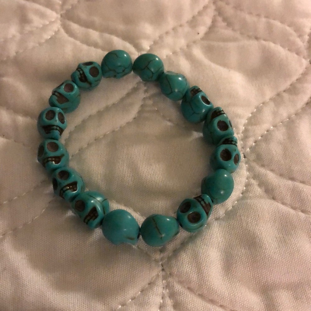 Turquoise skull bracelet